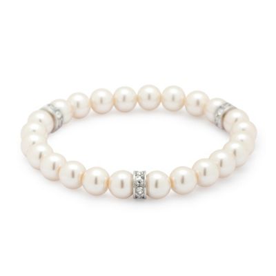 Cream pearl stretch bracelet